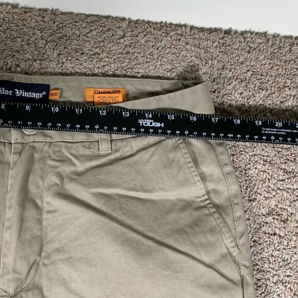 Tailor Vintage Mens Straight Fit Cotton Khakis Pants Washed Chino Size 34/30 - Picture 4 of 9